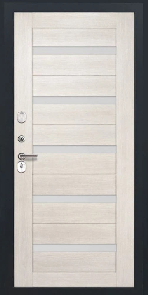 Входная дверь ДвериПРО Берген СБ-1 (ст. белое, 16мм, Беленый дуб) DPRO228128 внутренняя сторона