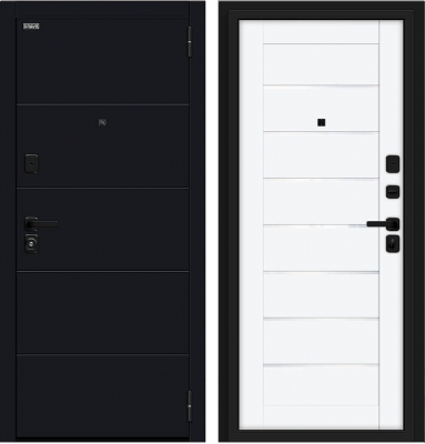Дверь Браво Прайм/SBlack-Black Shell/White Silk